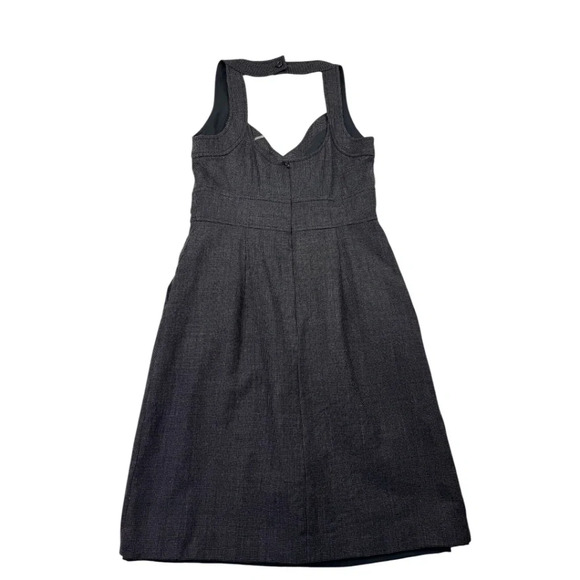 Rebecca Taylor Charcoal Sheath Wool V-neck Dress - Picture 2 of 12